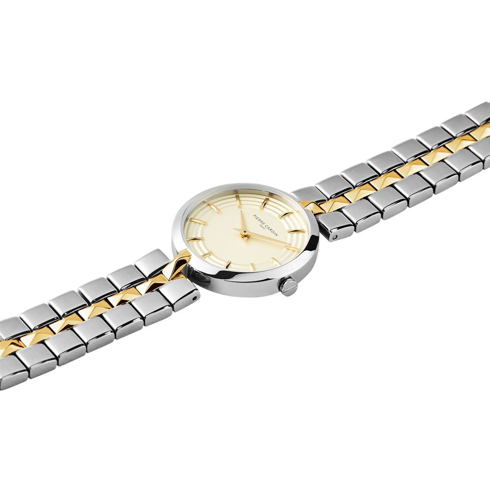 Pierre Cardin Graue Edelstahl-Armbanduhr