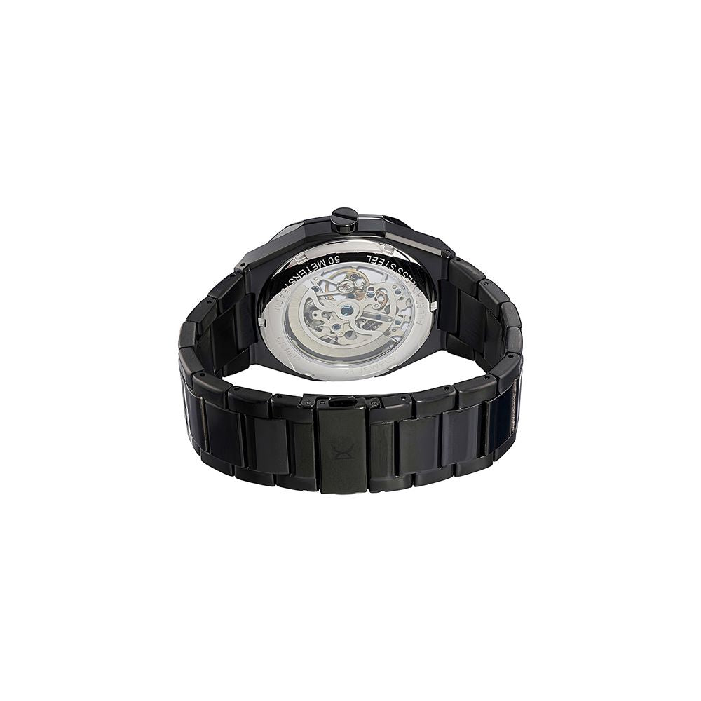 Pierre Cardin Schwarze Edelstahl-Armbanduhr
