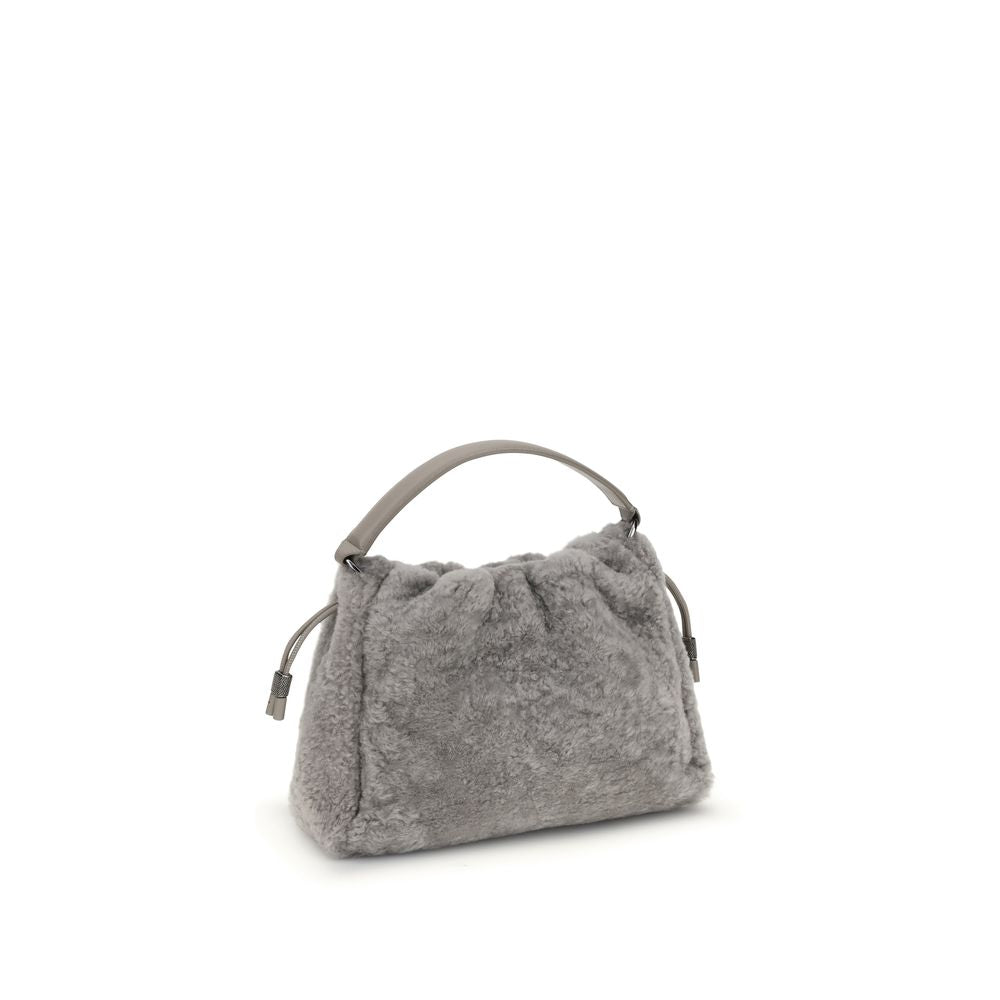 Brunello Cucinelli Gray Fur Shoulder Bag