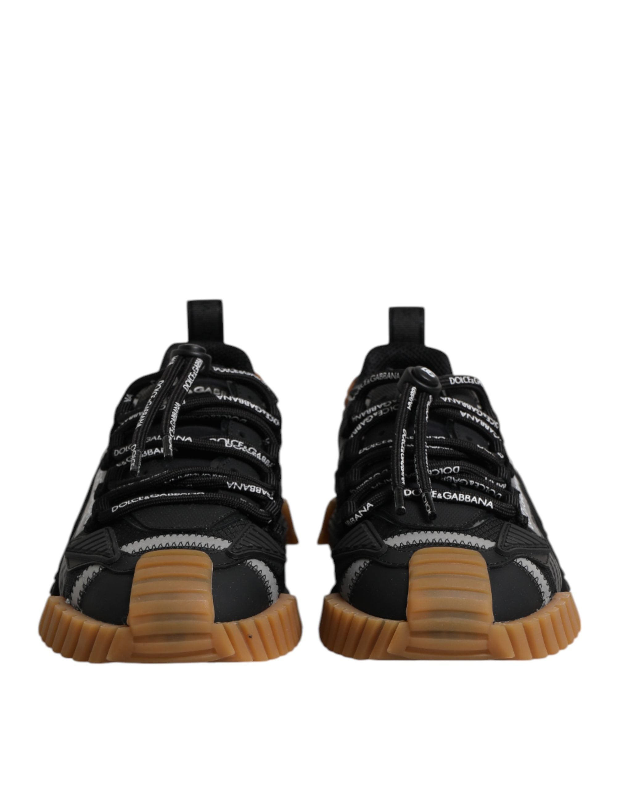 Dolce & Gabbana Schwarze Logo-Schnürschuhe niedriger NS1-Sneakers