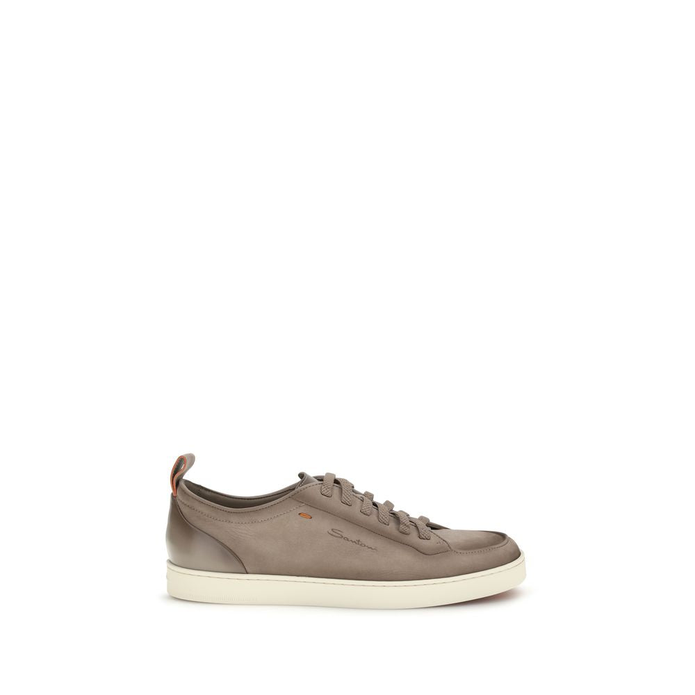 Santoni Beige Kalbsleder Bos Taurus Low Top Sneaker