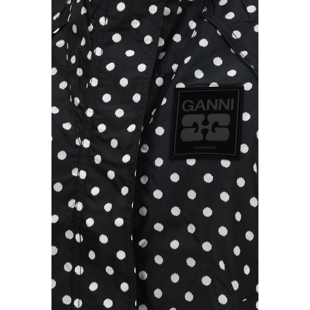 Ganni Black Recycled Polyamide Shell Jacket