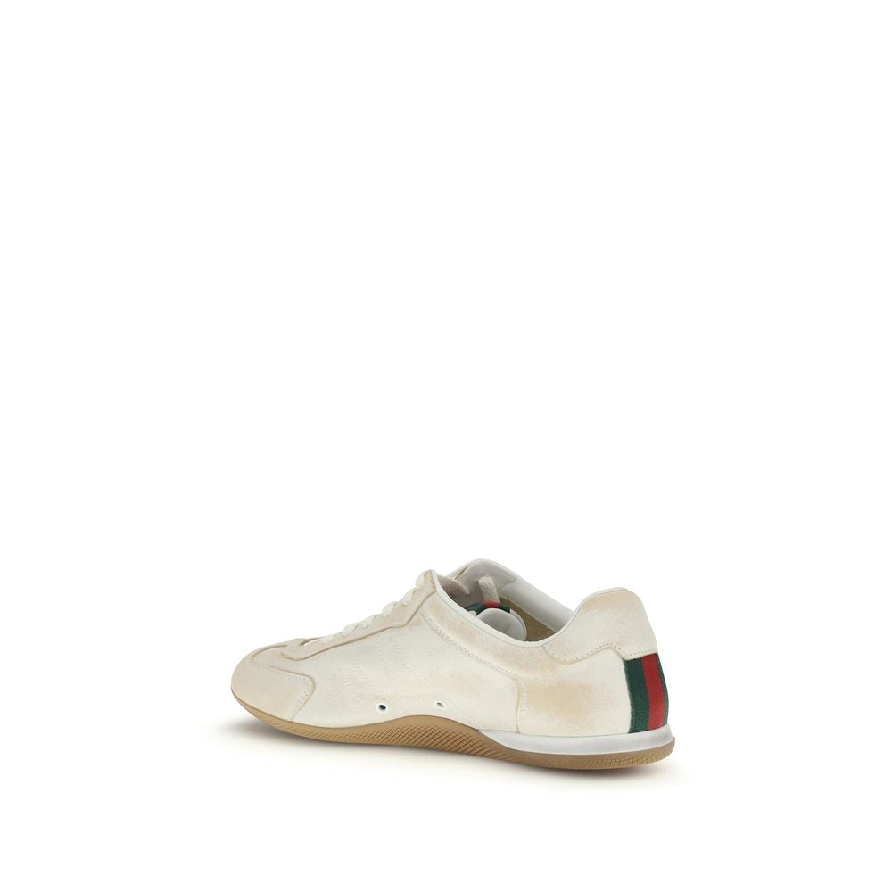 Gucci Weiße Kalbsleder Bos Taurus Low Top Sneaker