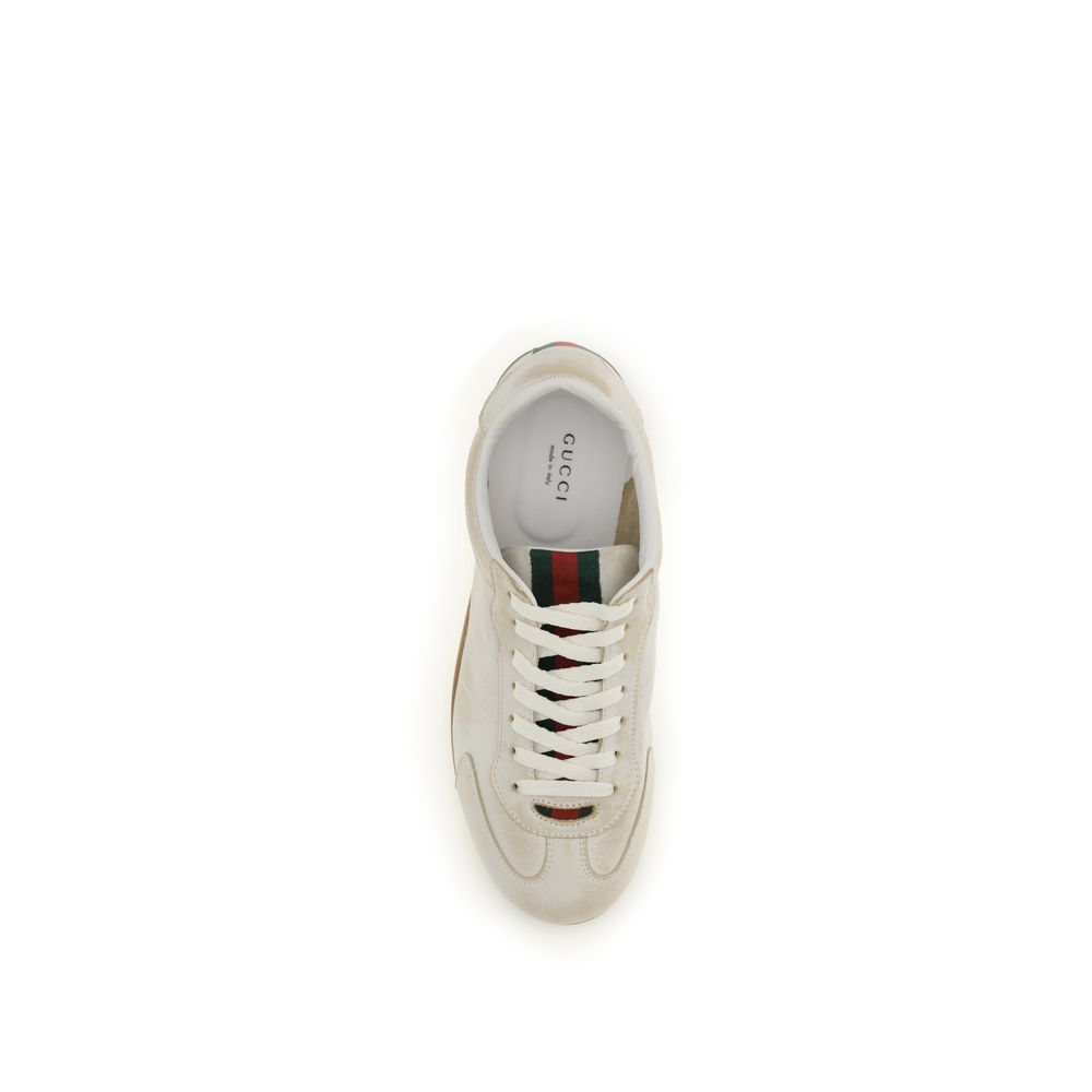 Gucci Weiße Kalbsleder Bos Taurus Low Top Sneaker