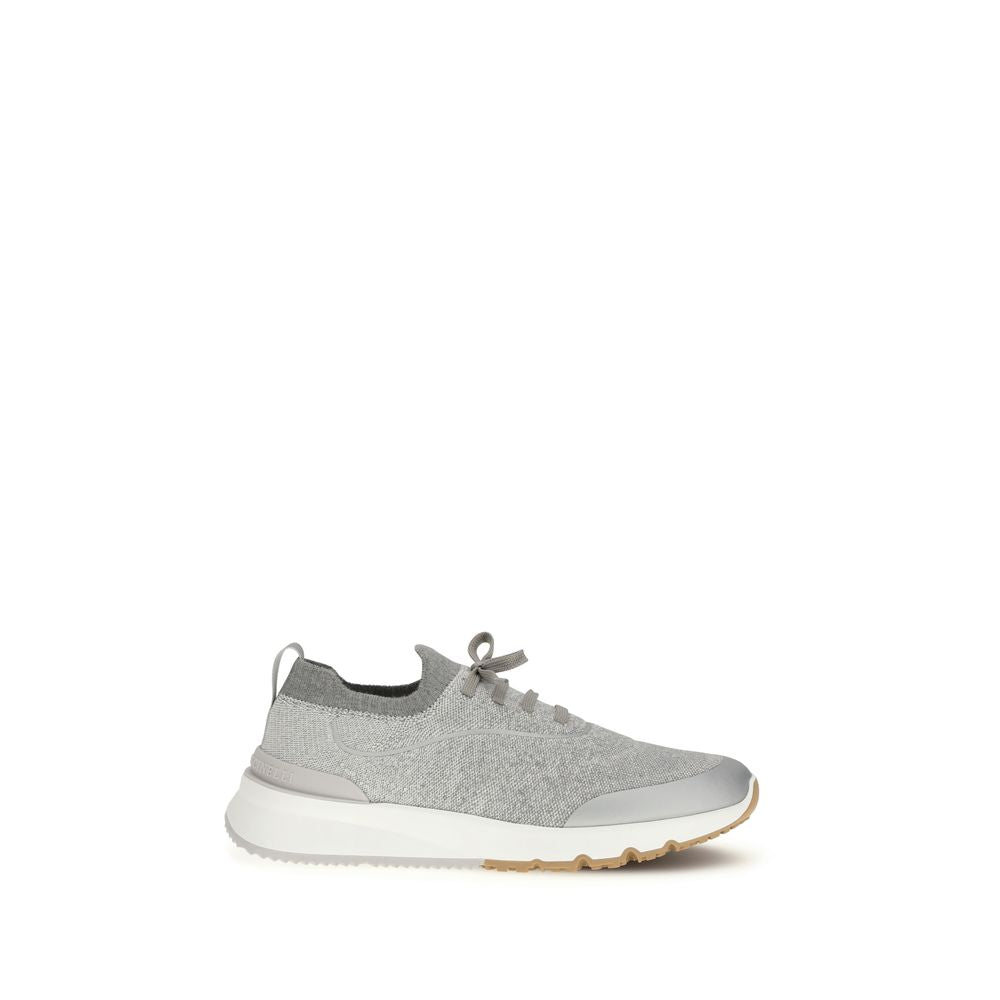 Brunello Cucinelli Grau Baumwolle Sportliche Sneaker