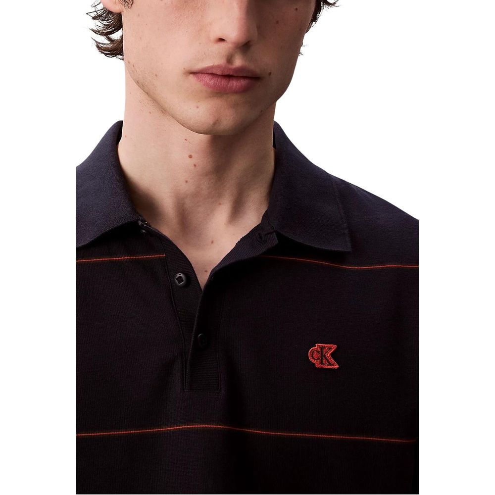 Calvin Klein Jeans Blaues Polohemd aus Baumwolle