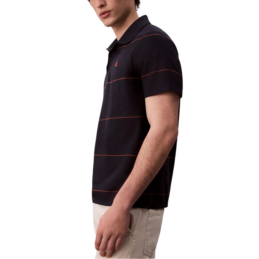 Calvin Klein Jeans Blaues Polohemd aus Baumwolle