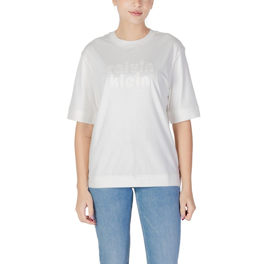 Calvin Klein Jeans White Cotton T-Shirt