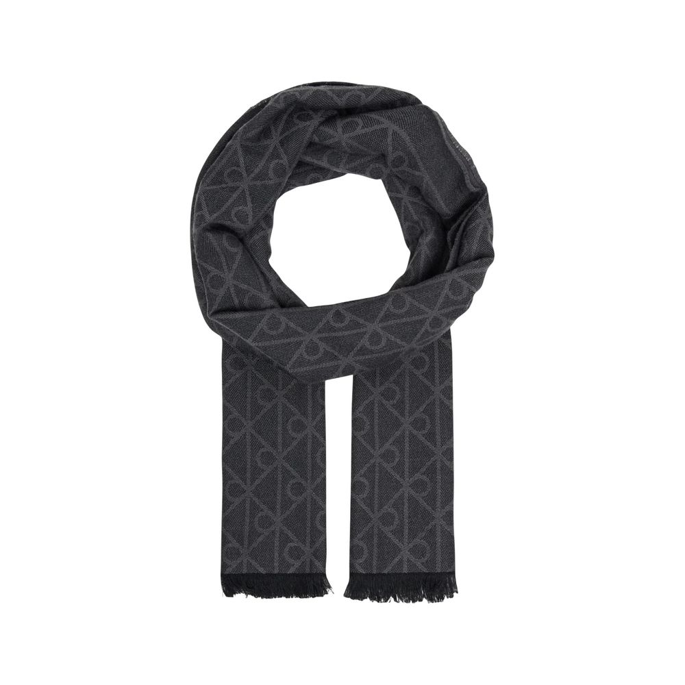 Calvin Klein Black Wool Scarf
