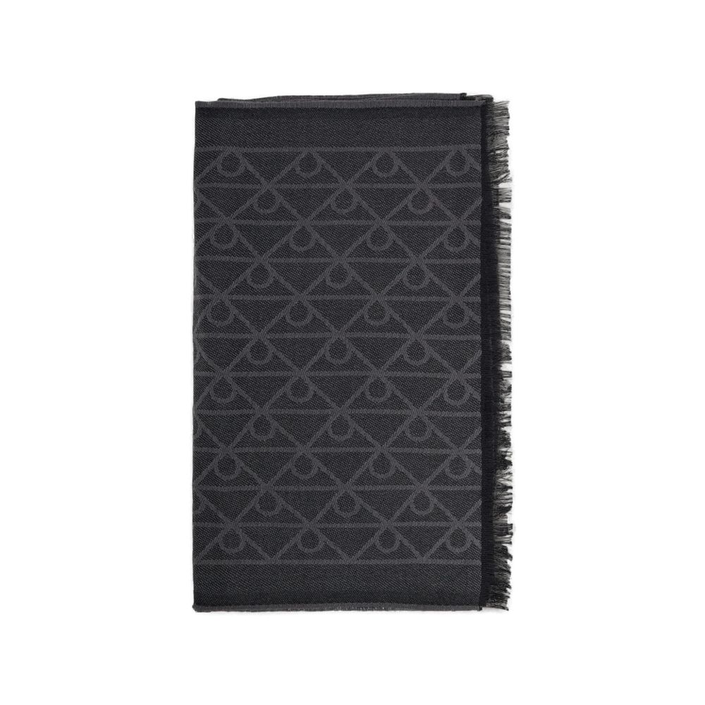 Calvin Klein Black Wool Scarf