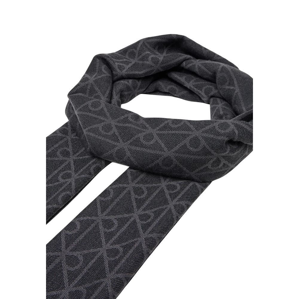 Calvin Klein Black Wool Scarf
