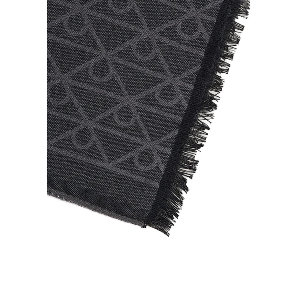 Calvin Klein Black Wool Scarf