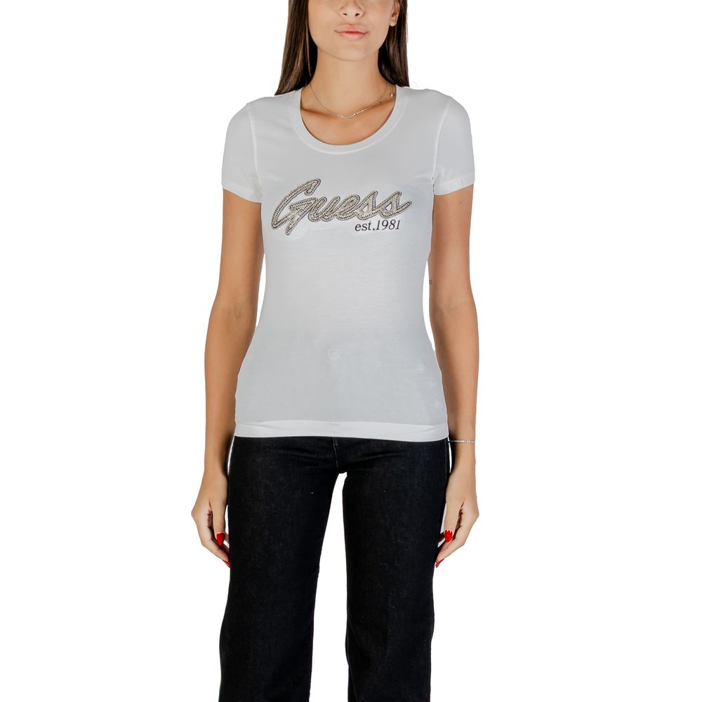 Guess White Cotton T-Shirt