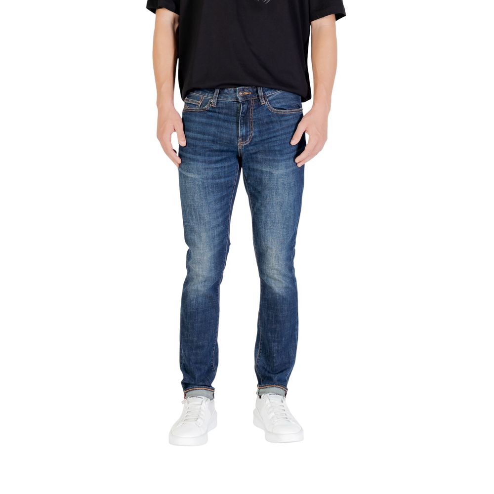Armani Exchange Blue Cotton Relaxed Fit Jeans