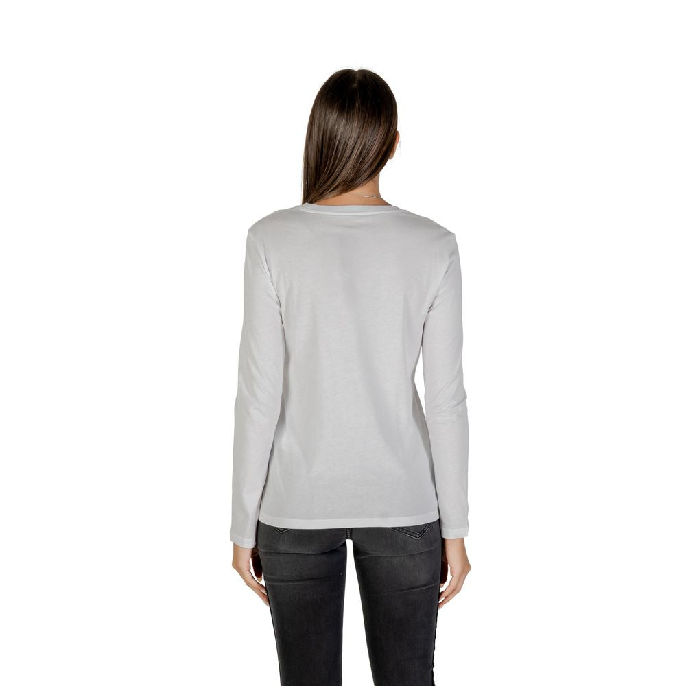 Armani Exchange Weißes Baumwoll-Langarm-T-Shirt