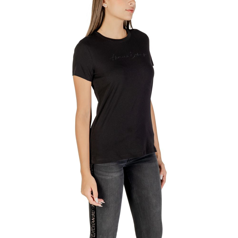 Armani Exchange Black Cotton T-Shirt