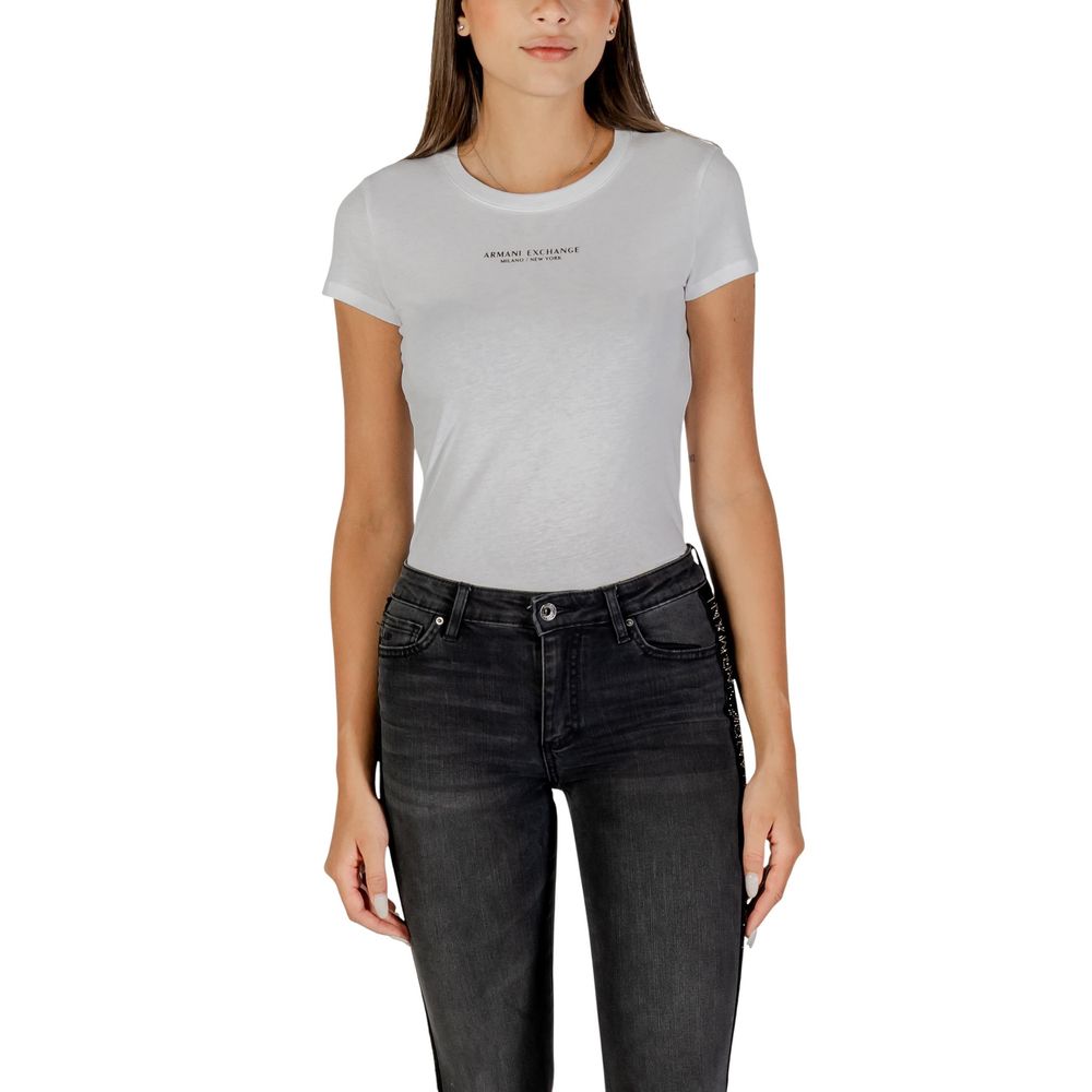 Armani Exchange White Cotton T-Shirt