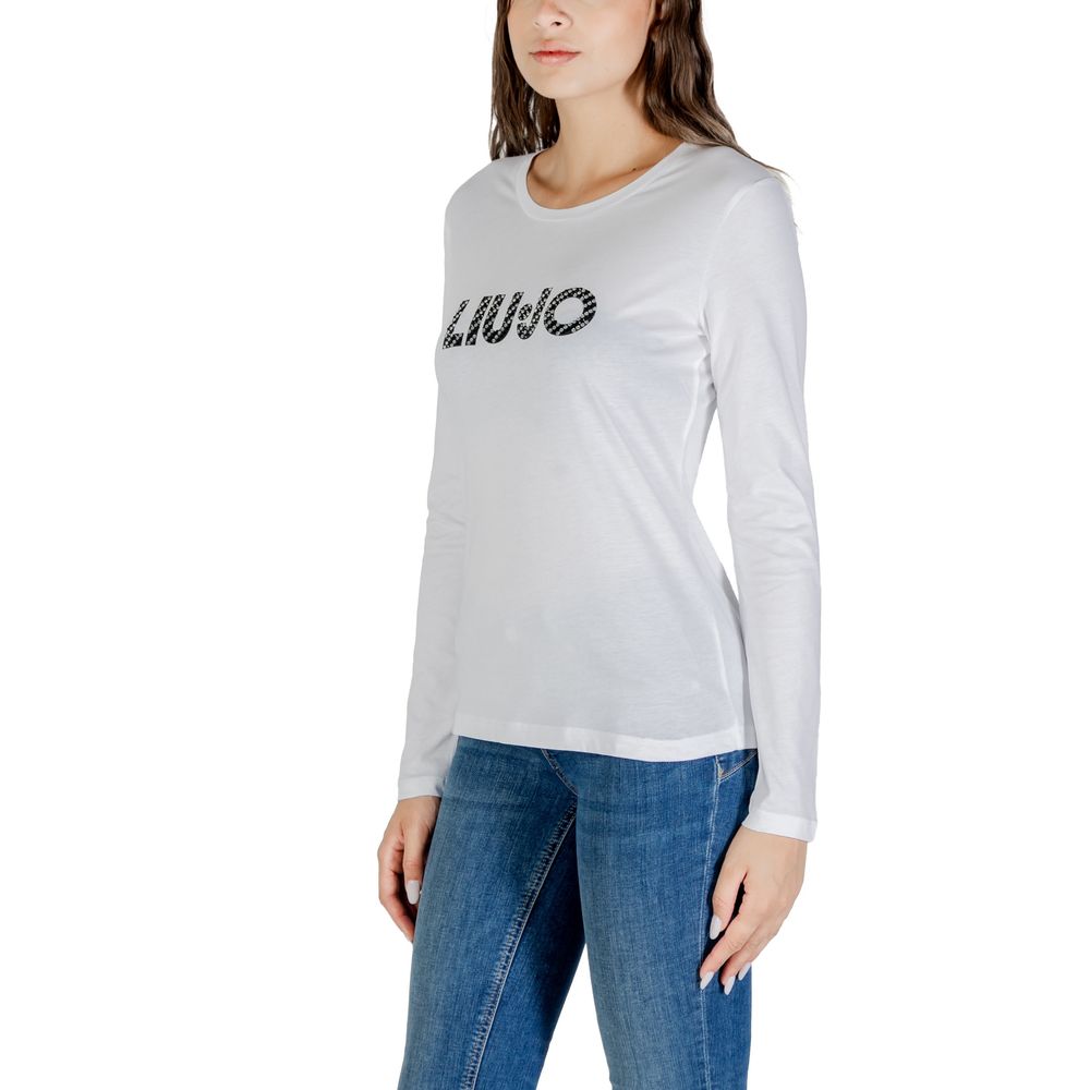 Liu Jo White Cotton Long Sleeve T-Shirt