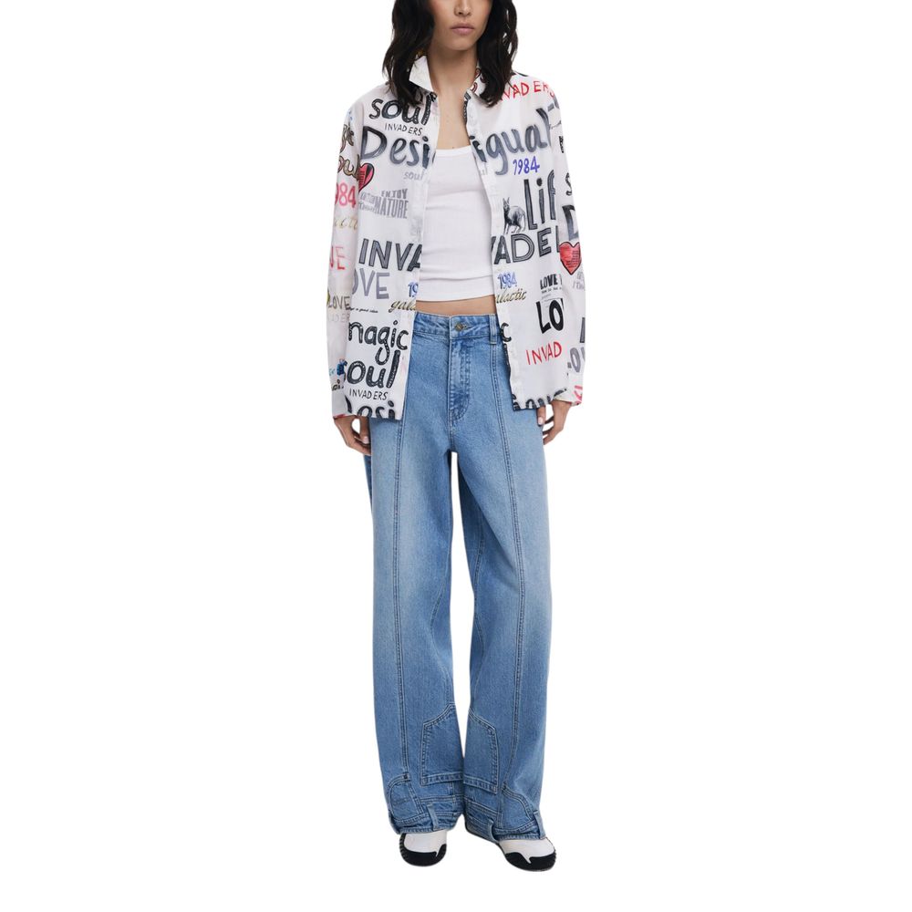 Desigual White Cotton Blouse