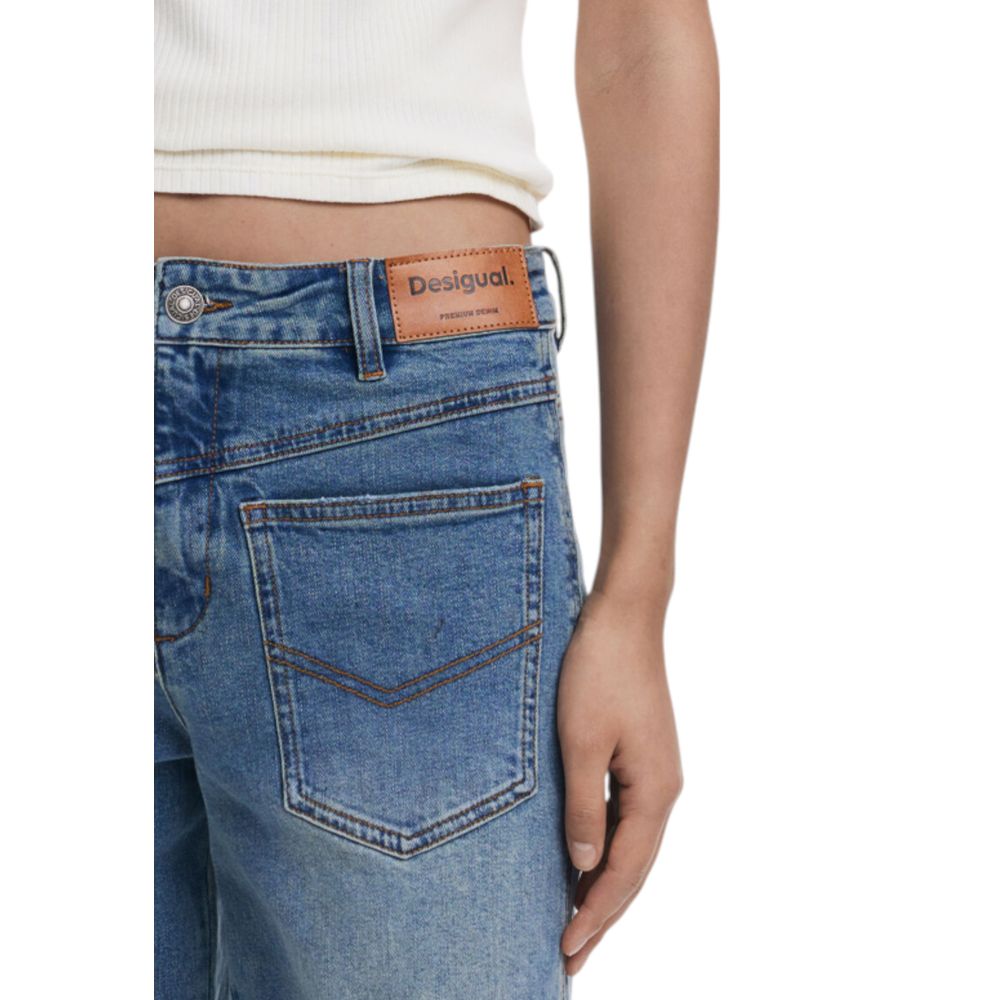Desigual Blue Cotton Boyfriend Jeans