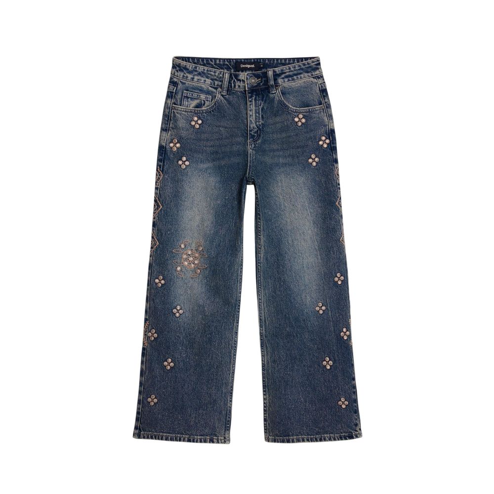Desigual Blue Cotton Bootcut Jeans