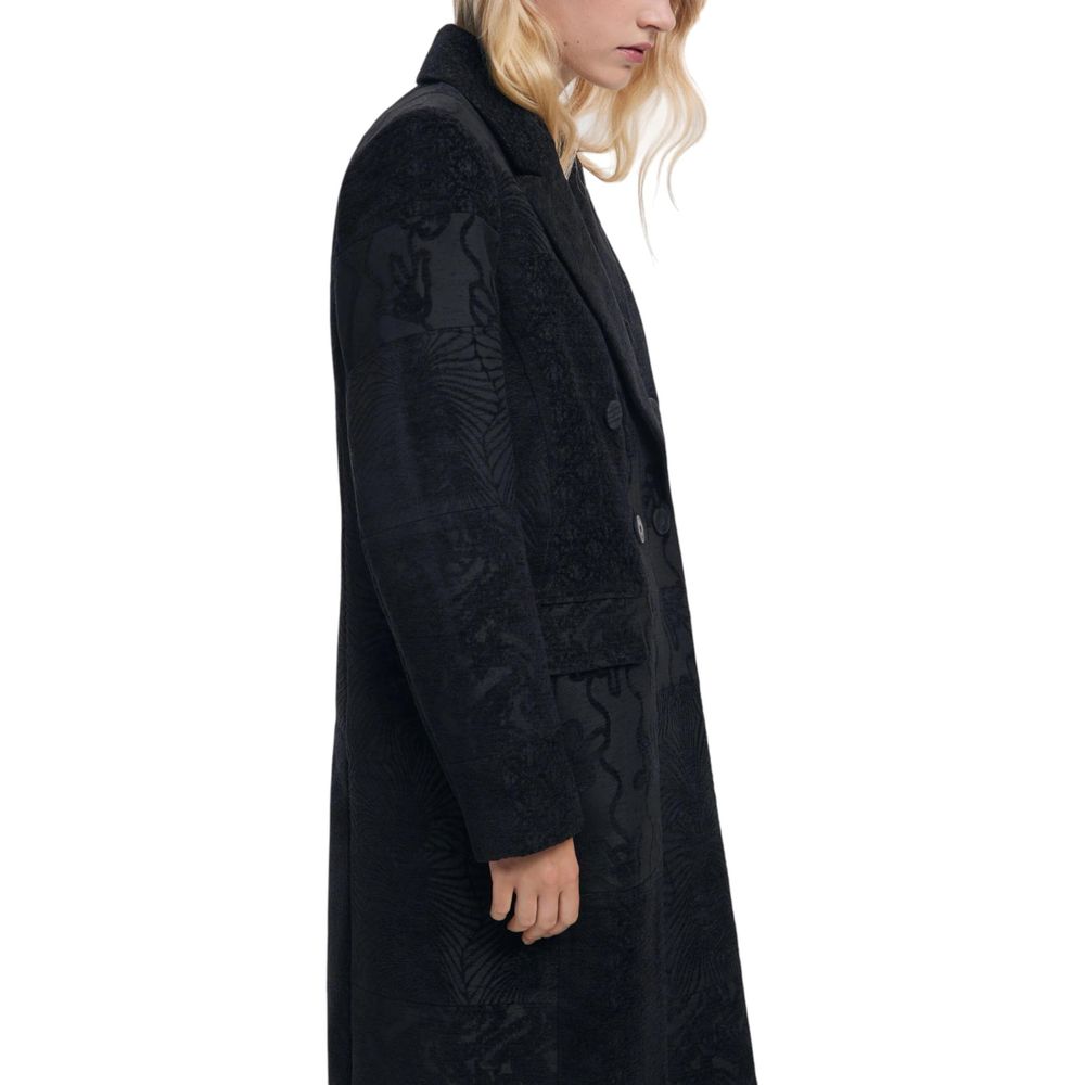 Desigual Black Polyester Coat