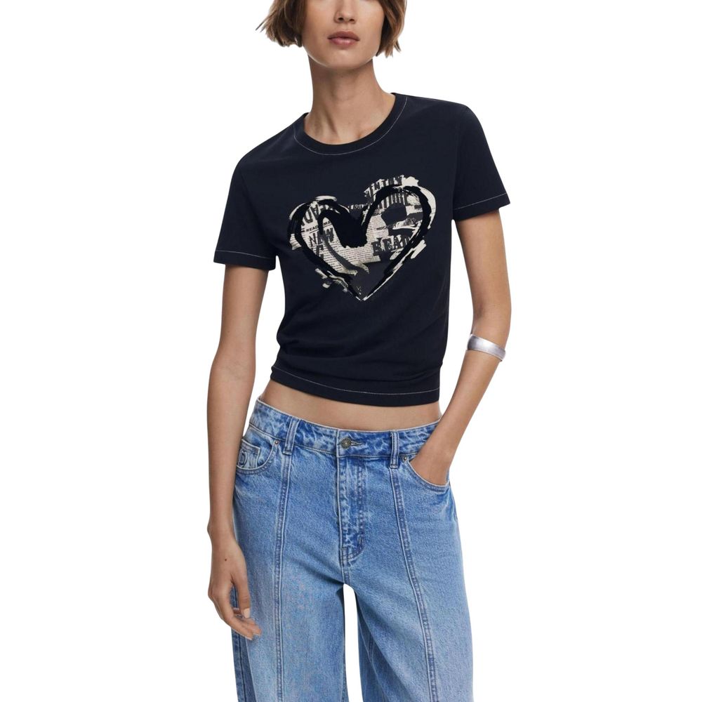 Desigual Black Cotton T-Shirt