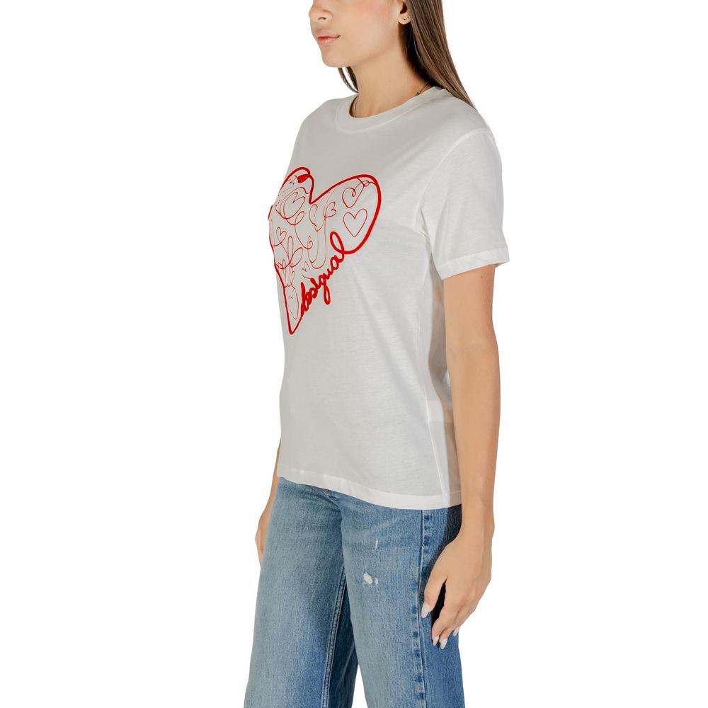 Desigual White Cotton T-Shirt