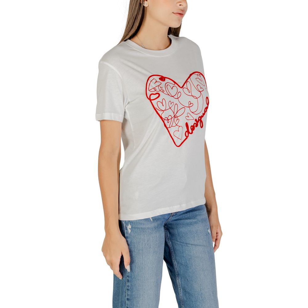 Desigual White Cotton T-Shirt