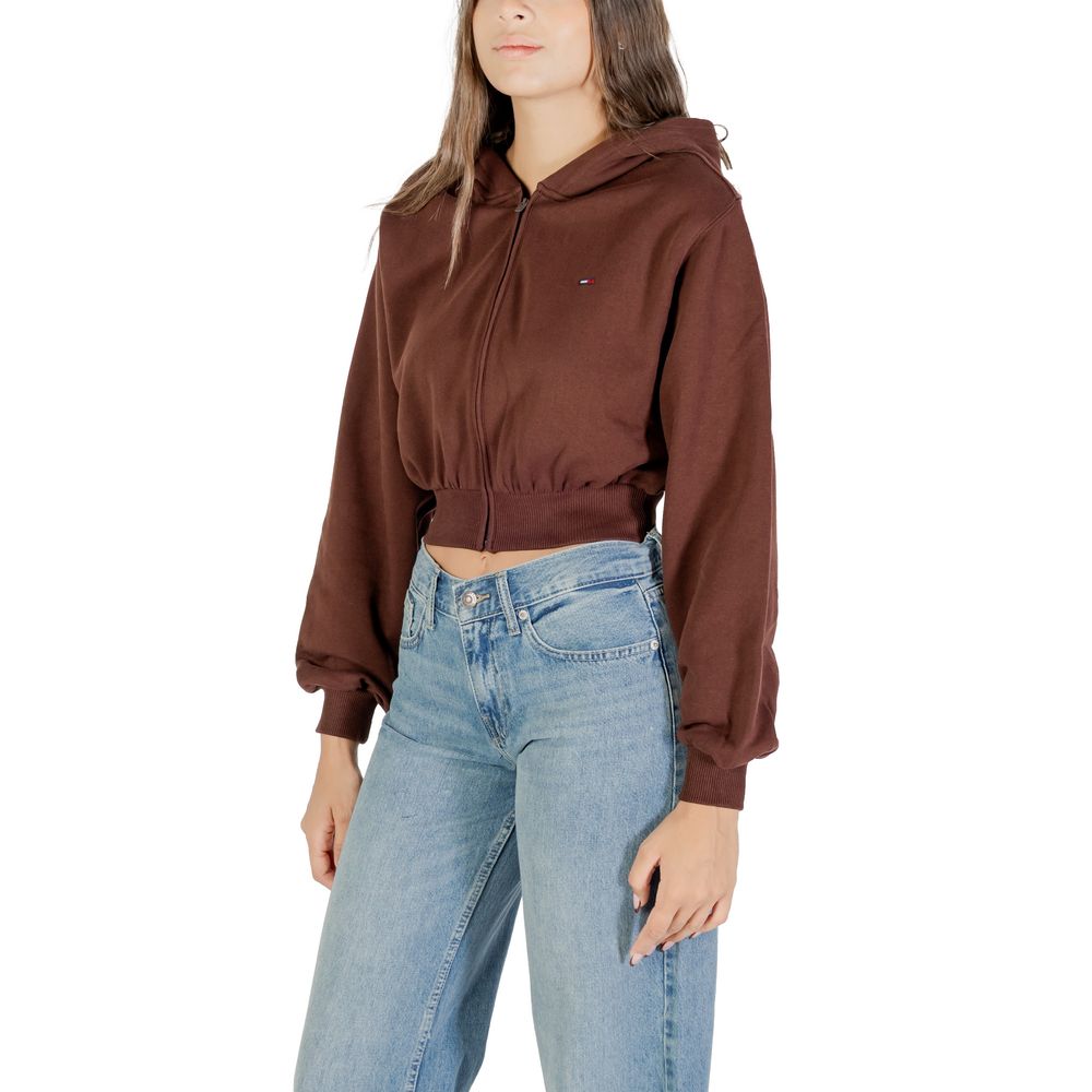 Tommy Hilfiger Jeans Brown Recycled Cotton Hoodie