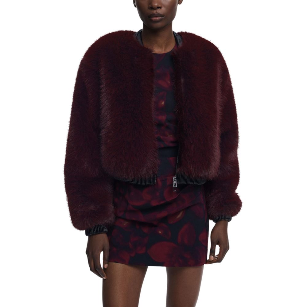 Desigual Bordeaux Polyester Jackets And Coat