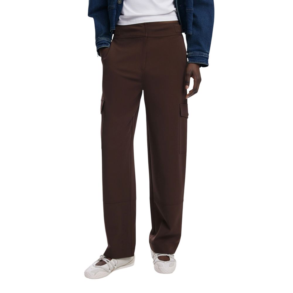 Desigual Brown Polyester Casual Pants