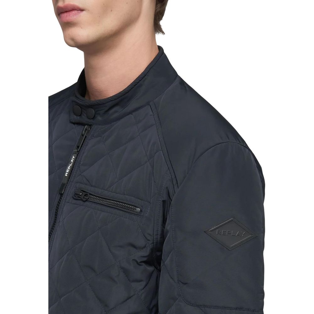 Replay Blue Polyester Bomber