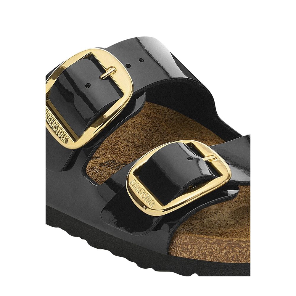 Birkenstock Schwarze flache Sandalen