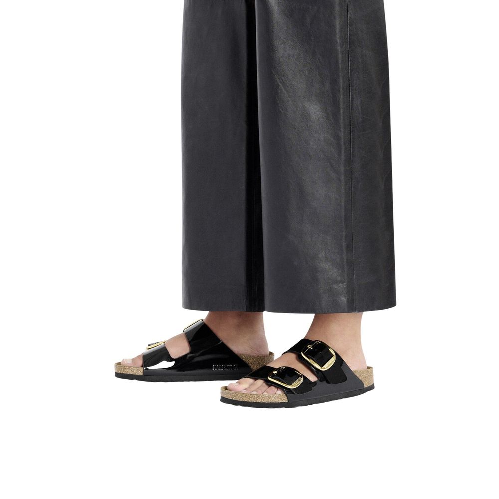 Birkenstock Schwarze flache Sandalen