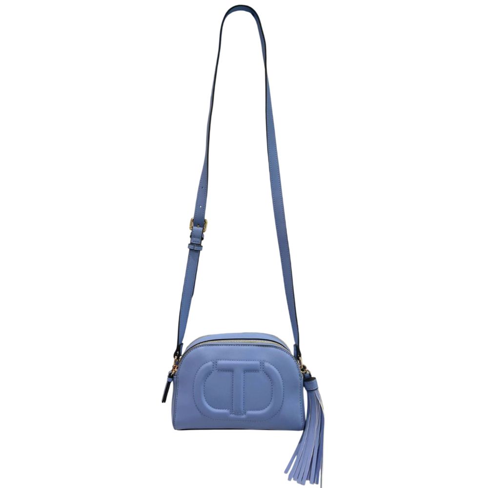 Twinset Damen Umhängetasche aus blauem PU