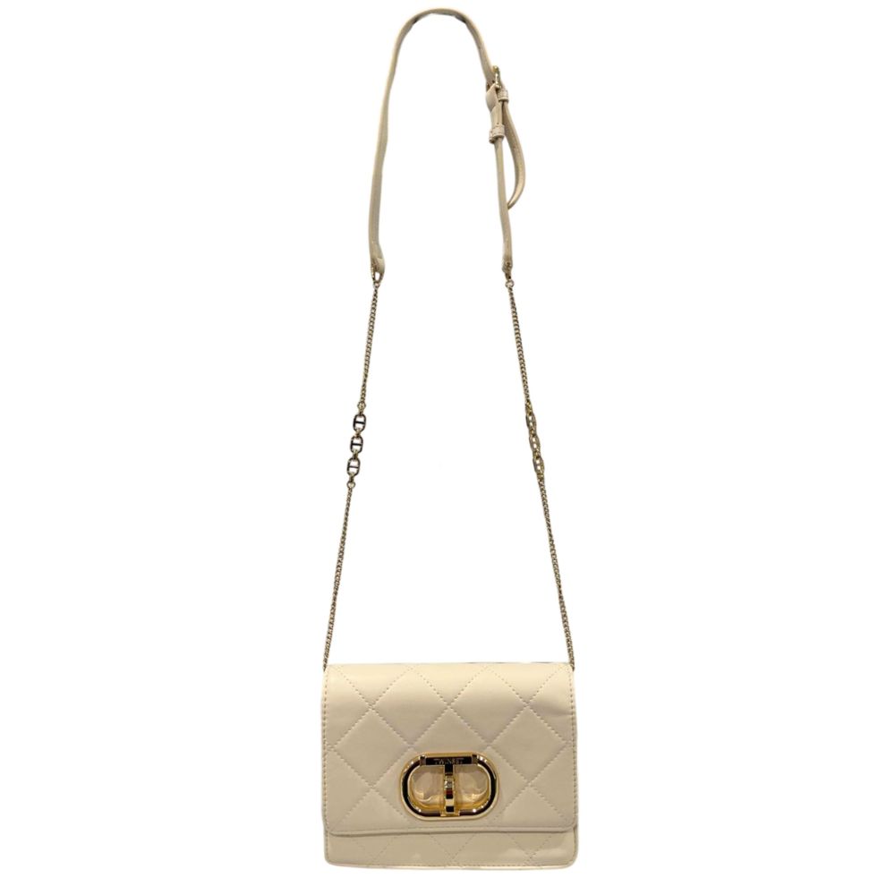 Twinset Damen-Umhängetasche Beige aus PU