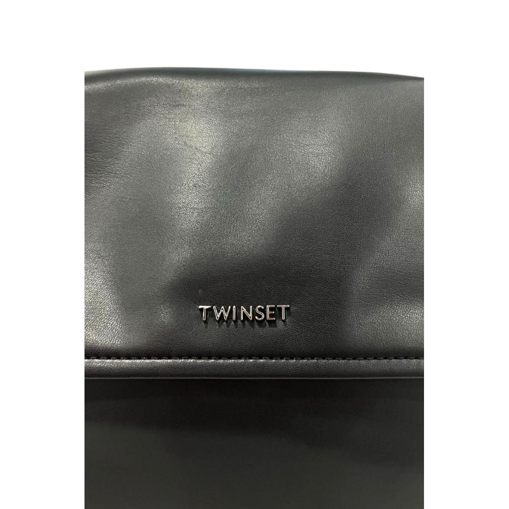 Sac à main noir en polyuréthane pour femme Twinset