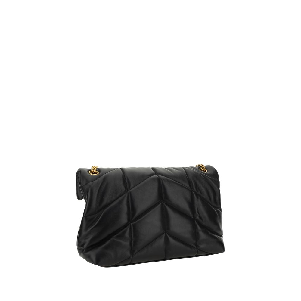 Saint Laurent Schultertasche aus schwarzem Lammleder