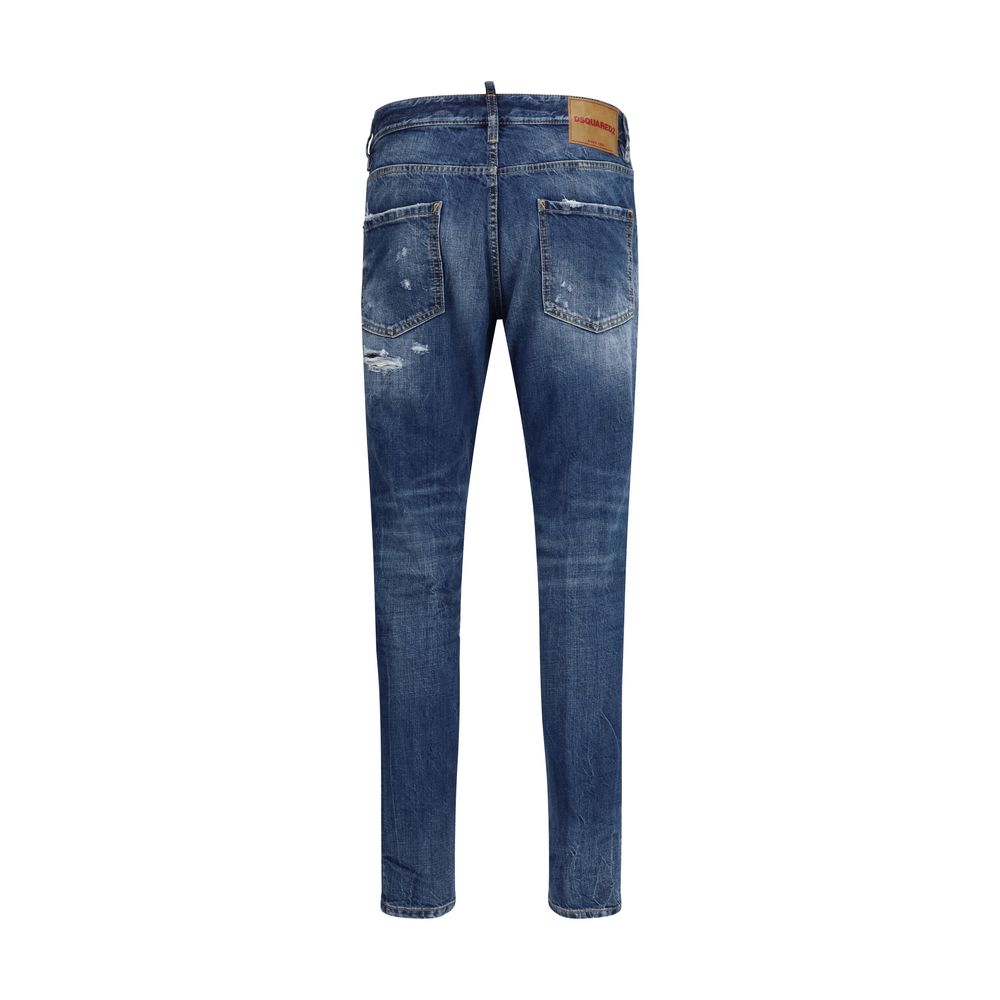 Dsquared² Blue Cotton Slim Fit Jeans