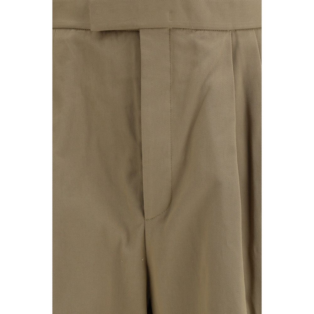 Pantalon décontracté en coton beige Thom Browne