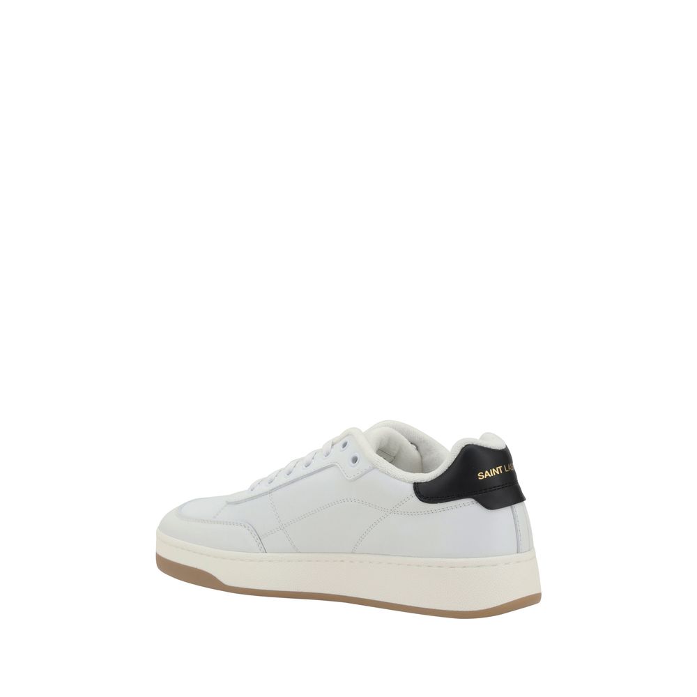 Saint Laurent Weiße Kalbsleder Bos Taurus Low-Top-Sneakers