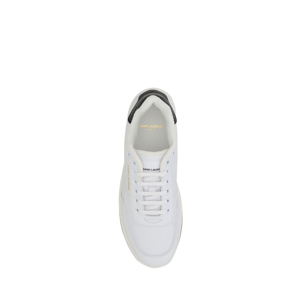 Saint Laurent Weiße Kalbsleder Bos Taurus Low-Top-Sneakers