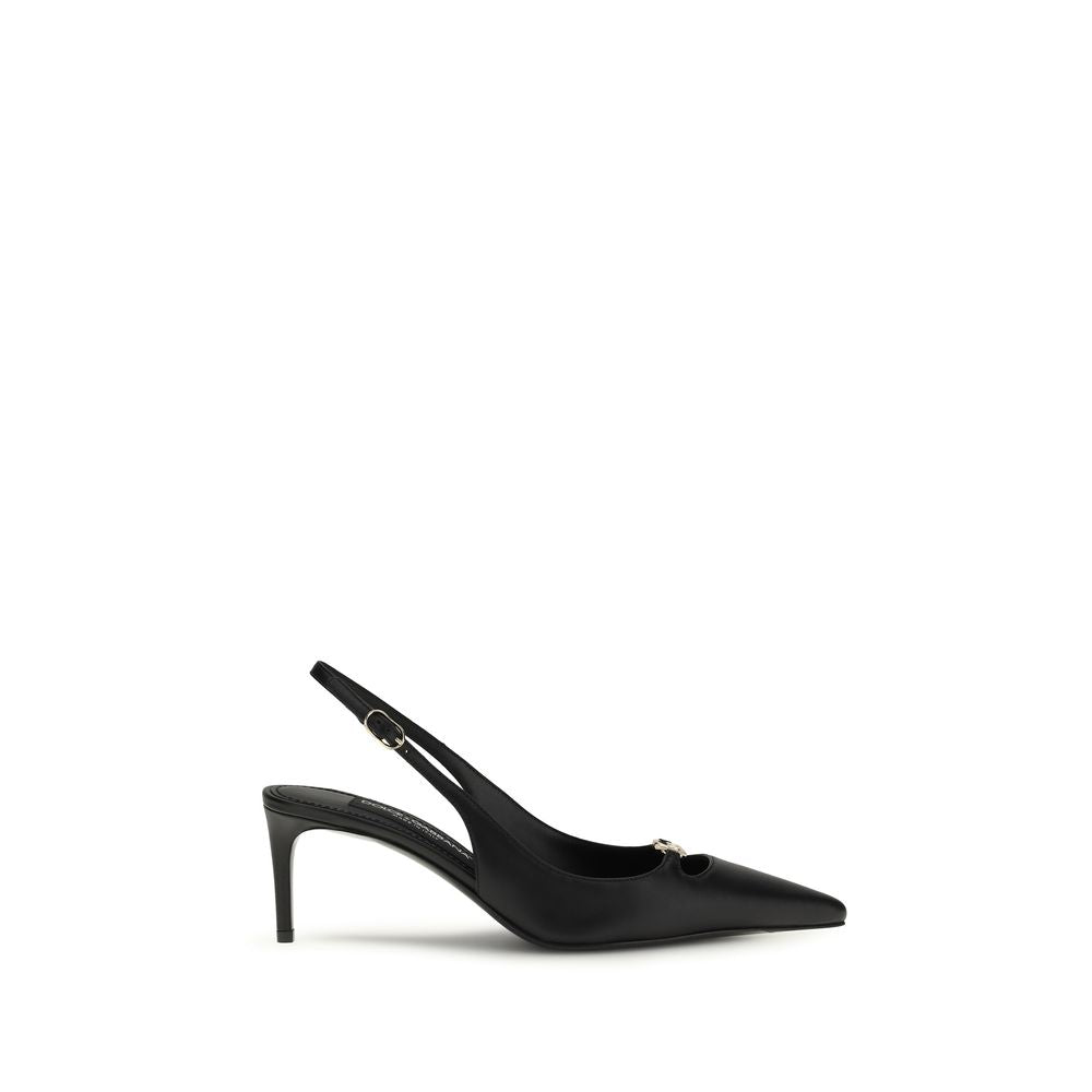Dolce & Gabbana Black Calf Leather Bos Taurus High Heel Pumps