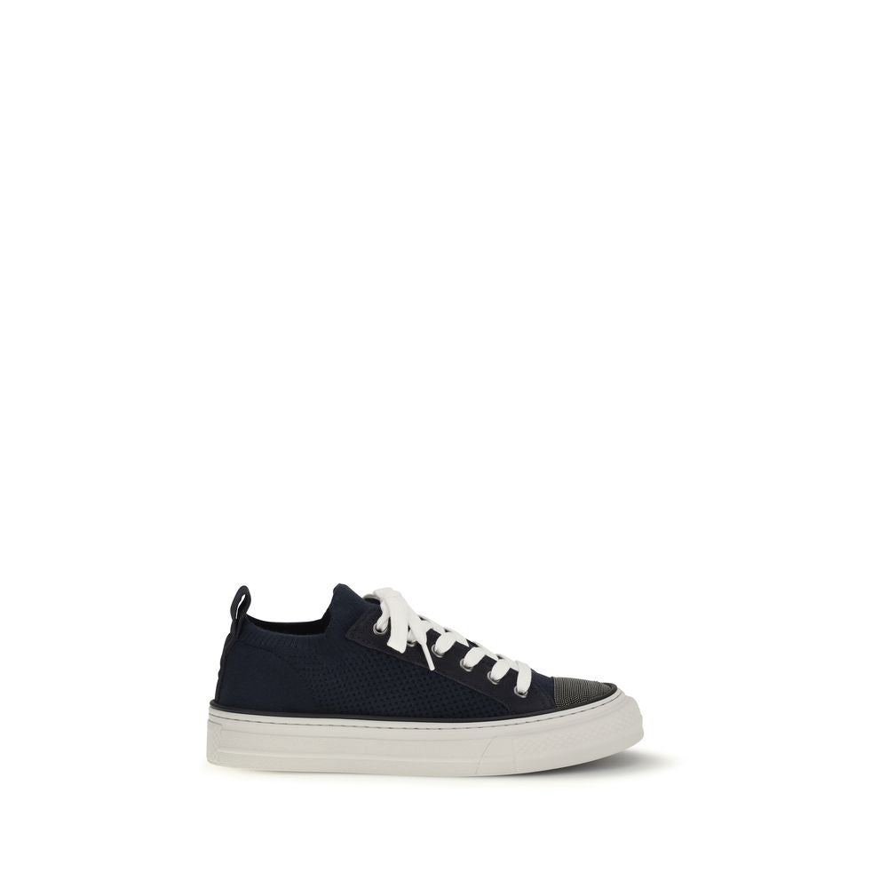 Brunello Cucinelli Black Cotton Low Top Sneakers