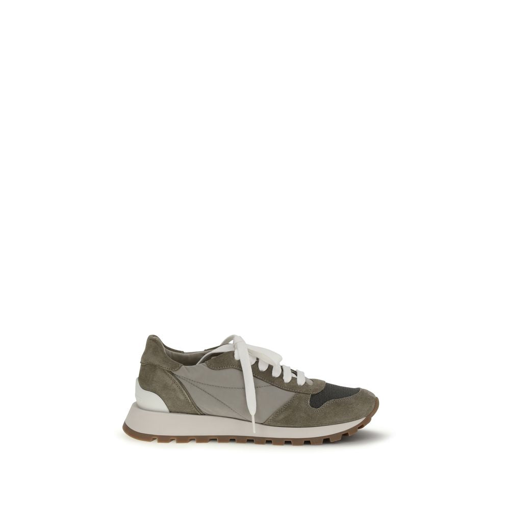 Brunello Cucinelli Bicolor-Kalbsleder-Sneaker aus Rindsleder