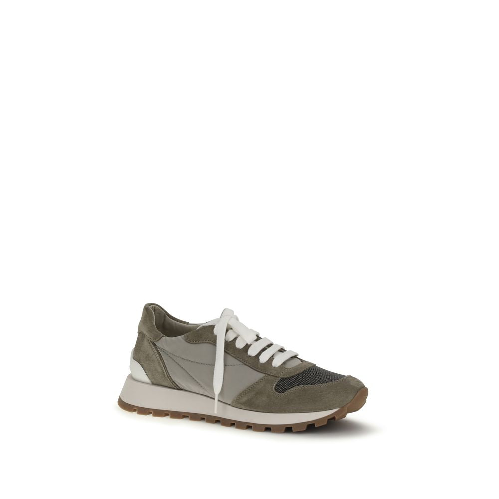 Brunello Cucinelli Bicolor-Kalbsleder-Sneaker aus Rindsleder