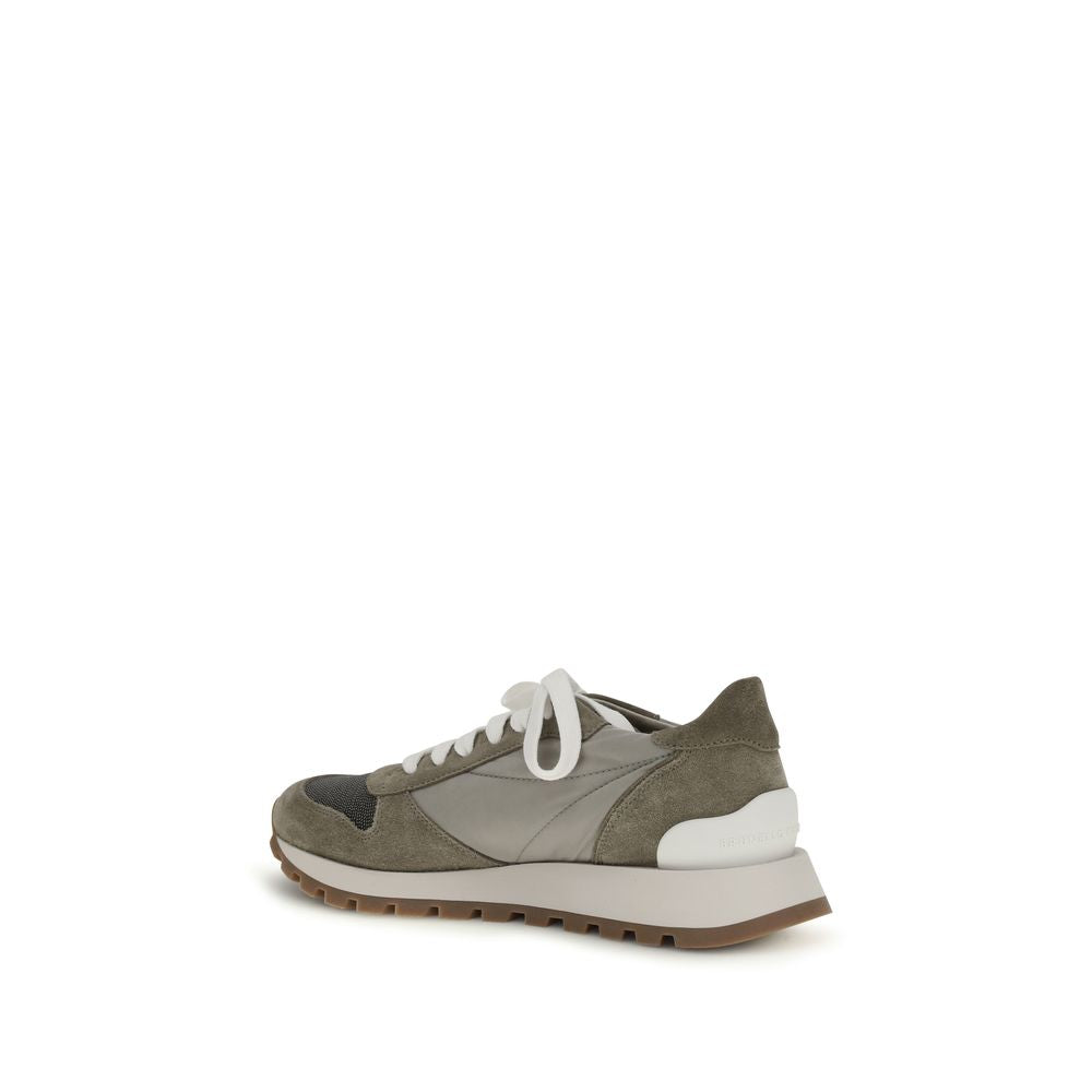 Brunello Cucinelli Bicolor-Kalbsleder-Sneaker aus Rindsleder