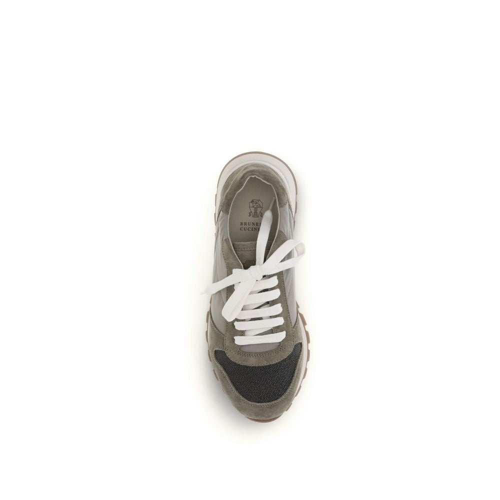 Brunello Cucinelli Bicolor-Kalbsleder-Sneaker aus Rindsleder