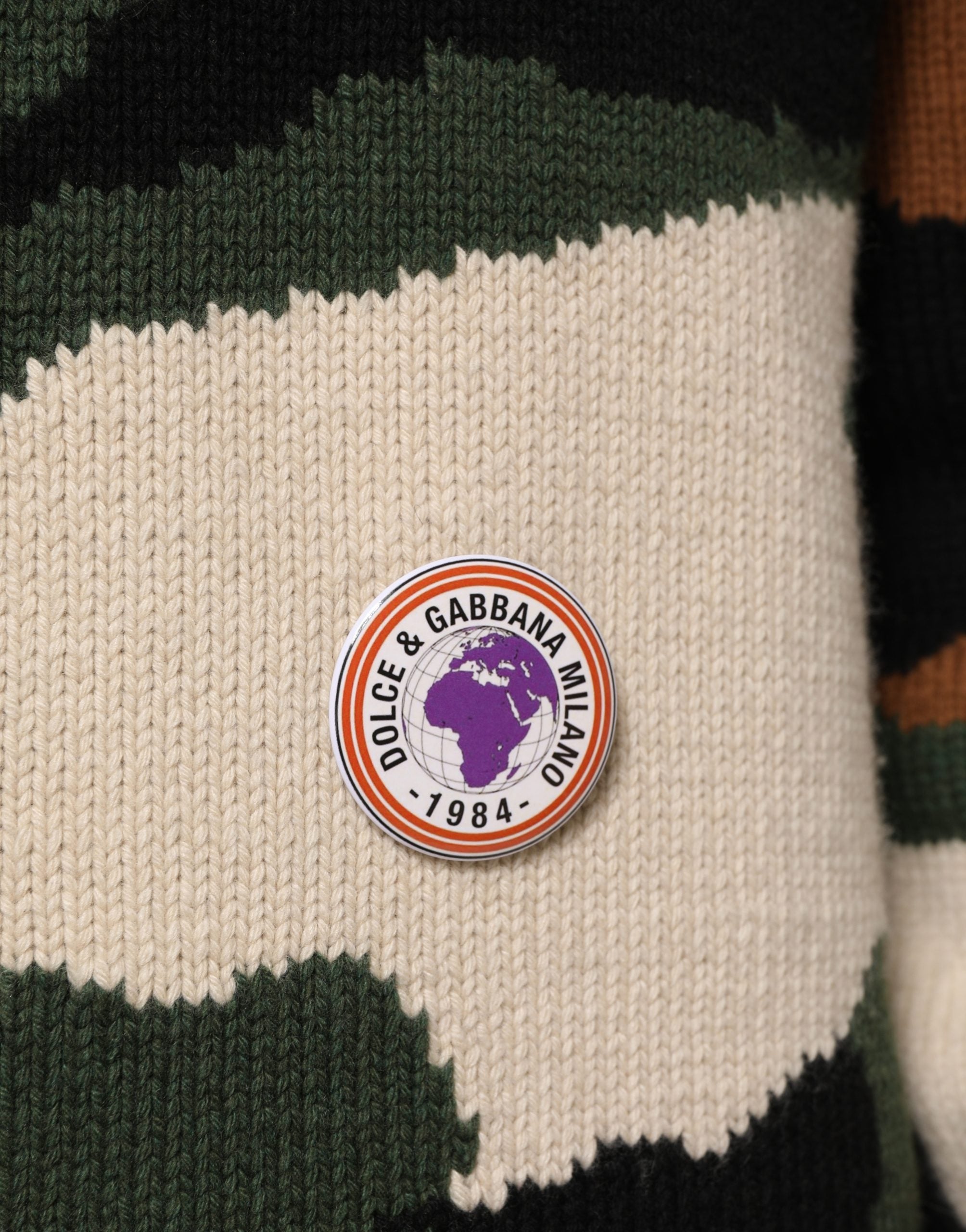 Pull Dolce & Gabbana multicolore en intarsia de camouflage